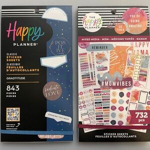 2x The Happy Planner Sticker Books, Mixed Media and Gratitude